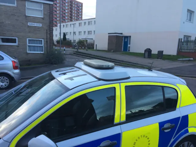 Police car by Essex Close