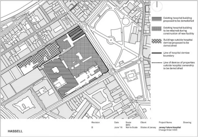 The boundary of the new hospital