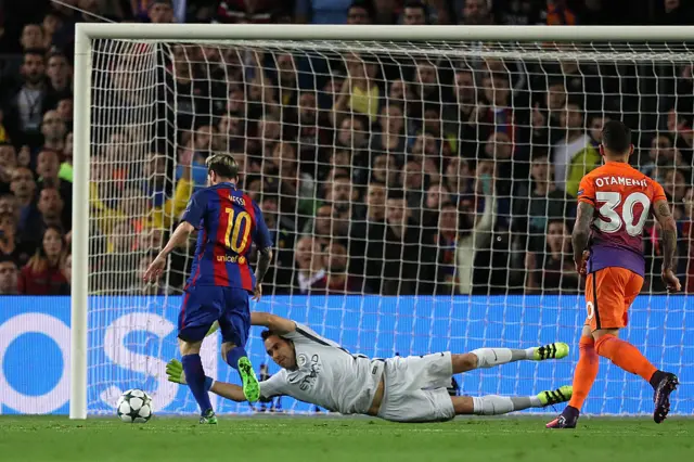 Lionel Messi scores