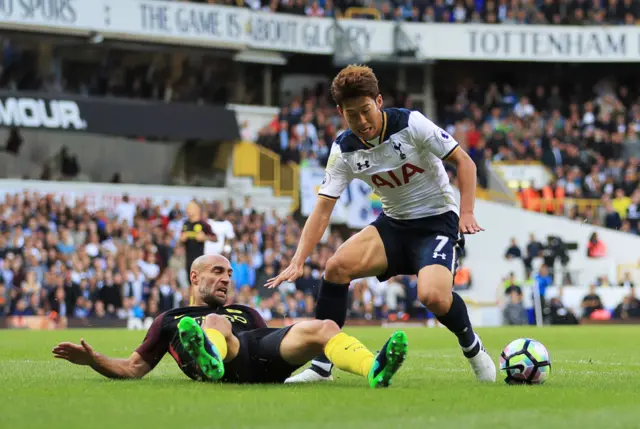 Son Heung-min and Pablo Zabaleta