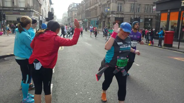 Dawn running the Great Scottish Run 10K