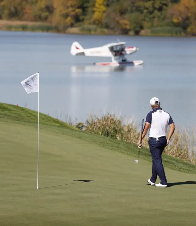 A plane on the water