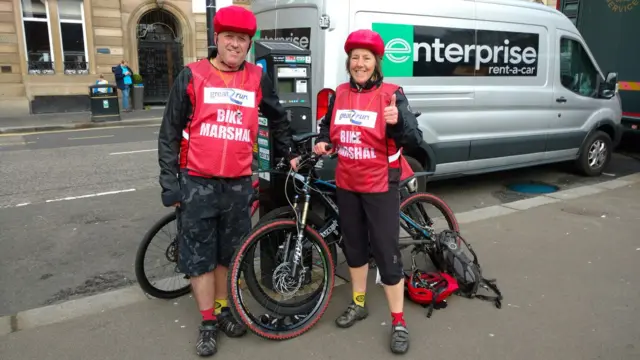 Sandy and Pam at the Great Scottish Run