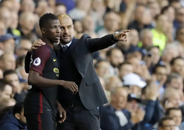 Kelechi Iheanacho and Pep Guardiola