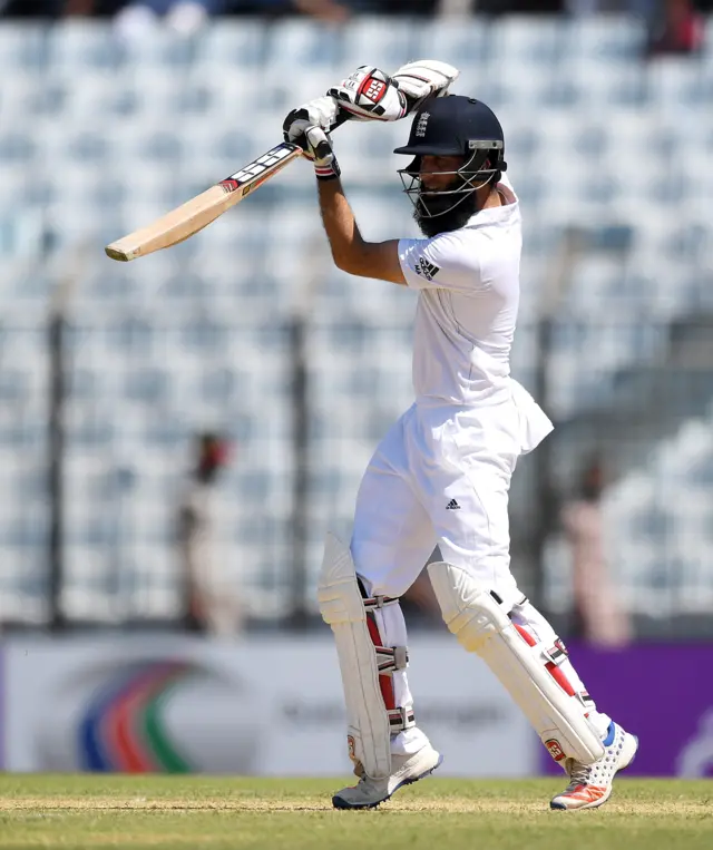 Moeen Ali bats