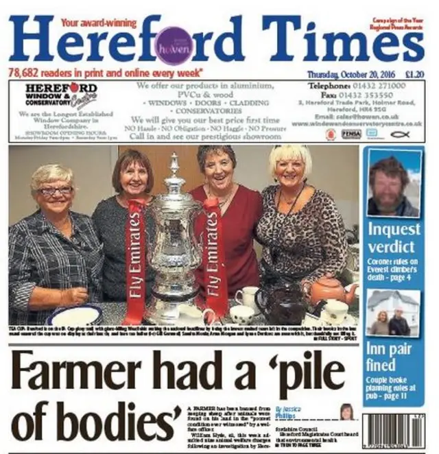 Hereford Times front page