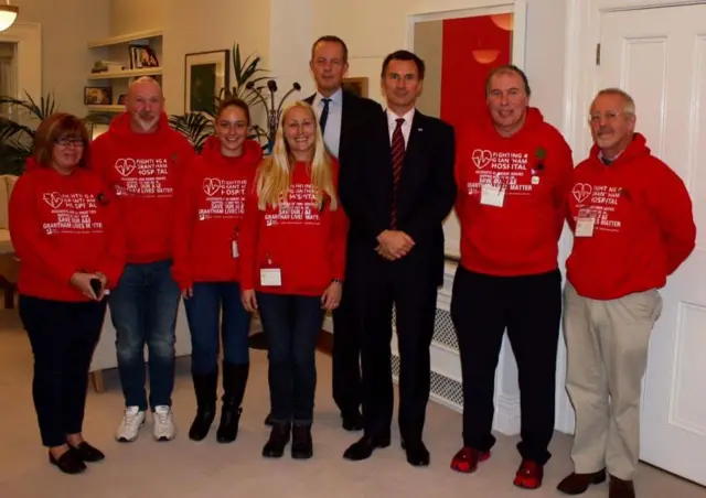 Campaigners with Jeremy Hunt