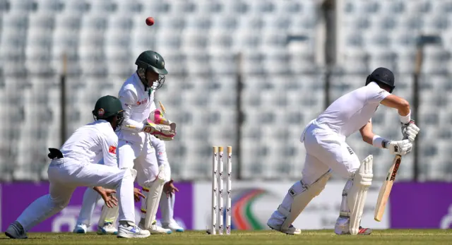 Ben Duckett is bowled