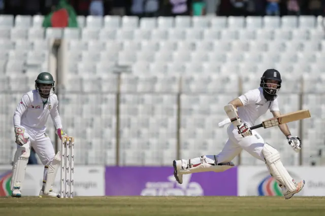 Moeen Ali runs