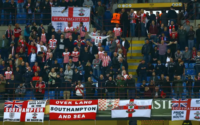 Southampton fans at the San Siro