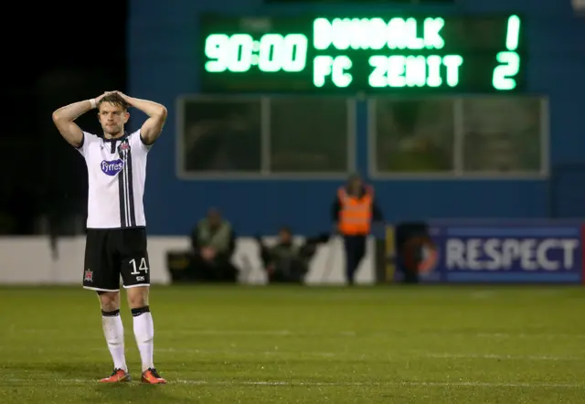 Dundalk lose to Zenit St Petersburg