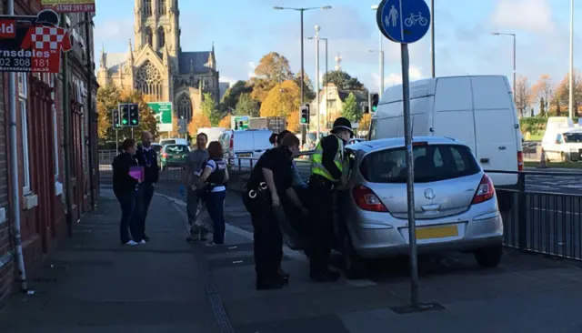 Police search car in Doncaster