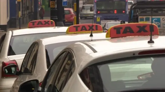 Taxis in Rotherham town centre