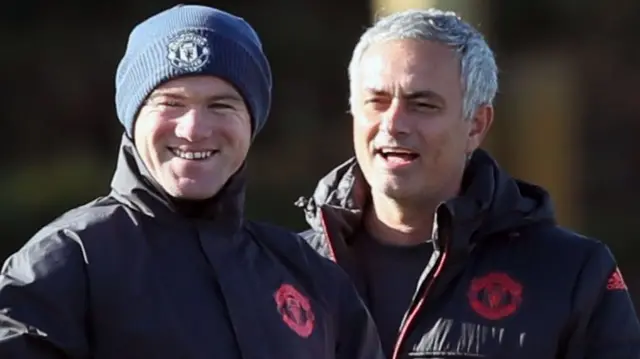 Wayne Rooney and Jose Mourinho