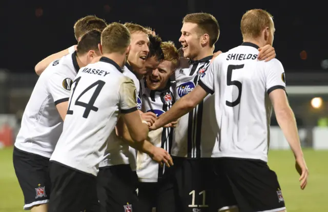 Dundalk celebrate going ahead of Zenit St Petersberg