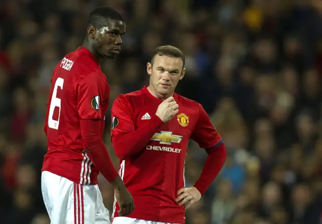 Paul Pogba and Wayne Rooney