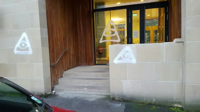 Vandalism at Hebden Bridge town hall