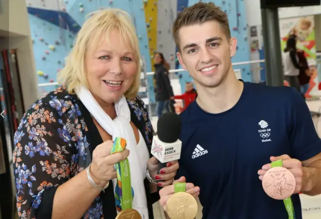 BBC Essex presenter Sadie Nine with Max Whitlock