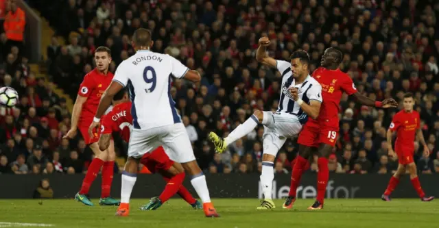 Nacer Chadli shoots at goal