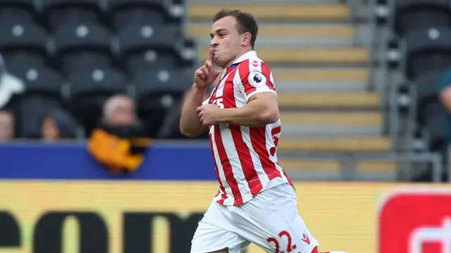 Xherdan Shaqiri celebrates