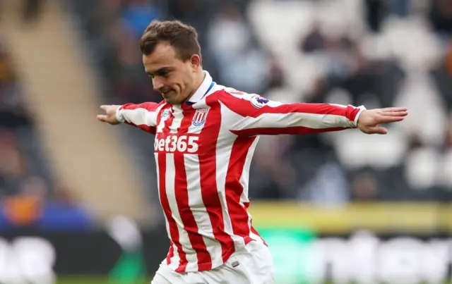 Xherdan Shaqiri celebrates