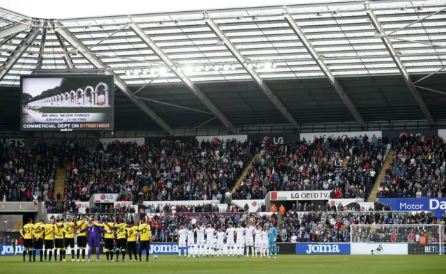 Swansea v Watford minute's silence