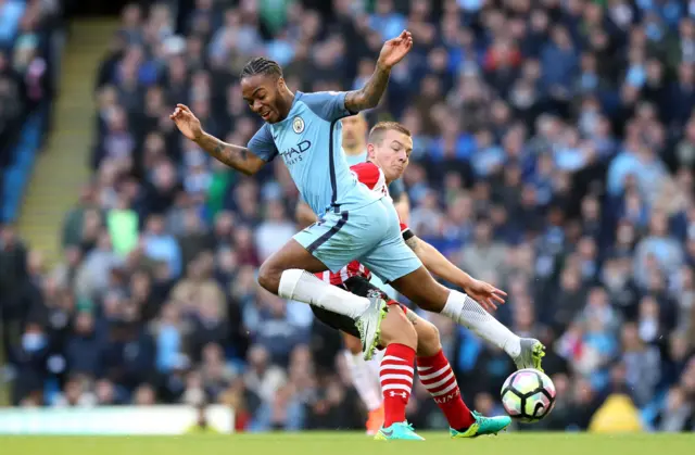 Raheem Sterling in action for City