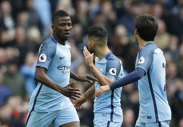 Kelechi Iheanacho celebrates goal