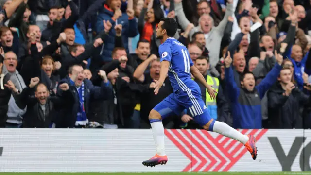 Chelsea's Pedro celebrates