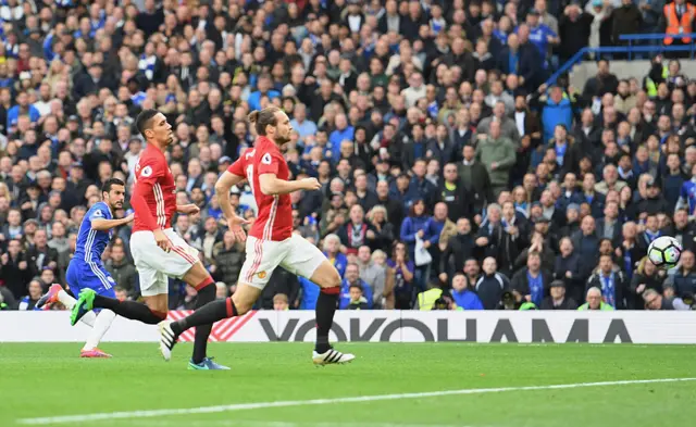 Pedro's goal against Manchester United