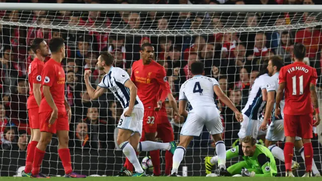 West Brom goal against Liverpool