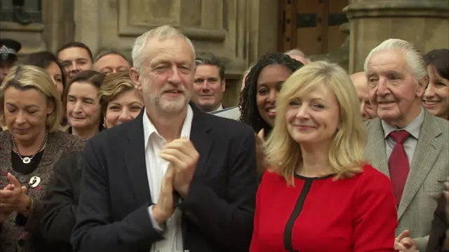 Jeremy Corbyn applauds Tracy Brabin