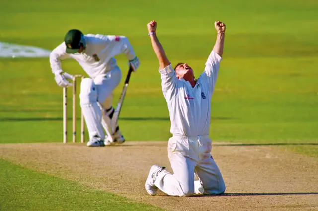 Darren Gough dismisses Mark Boucher