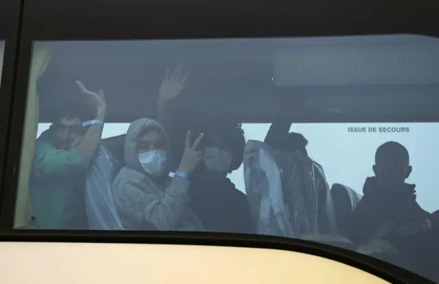 Migrants on a coach