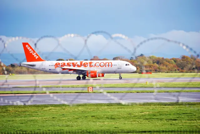 An easyjet plane on the runway