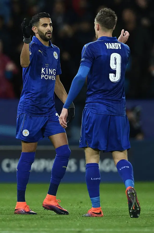 Riyad Mahrez and Jamie Vardy