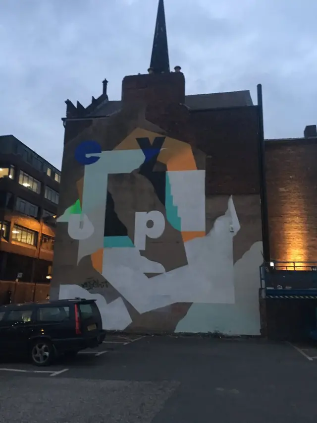 Mural above car park