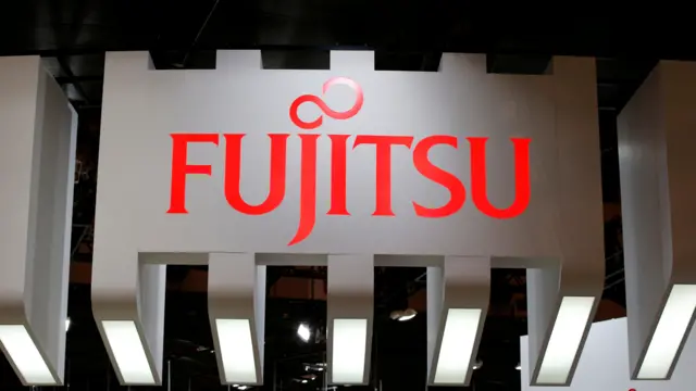 A sign that reads: Fujitsu