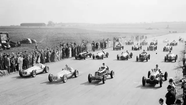 The first International Grand Prix Race held at Silverstone in Northamptonshire since 1927