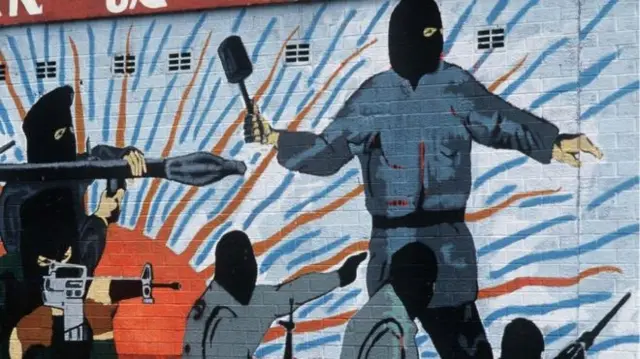 A paramilitary mural