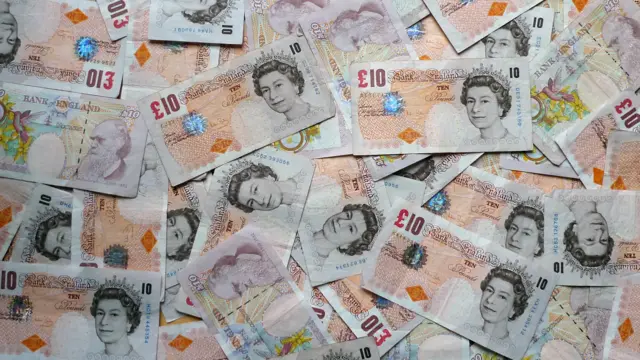 A pile of £10 notes