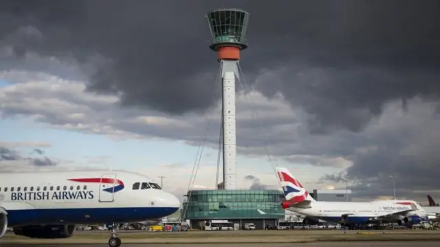 British Airways planes at Heathrow