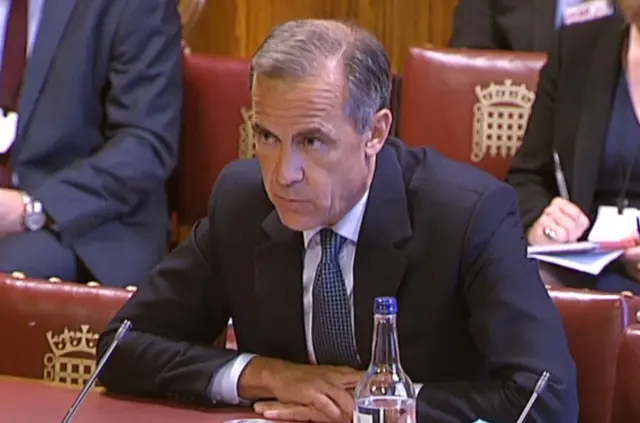 Mark Carney giving evidence to the Economic Affairs Committee at the House of Lords