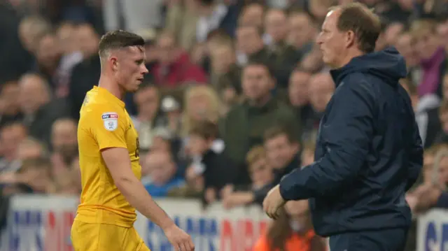 Alan Browne of Preston North End is sent off