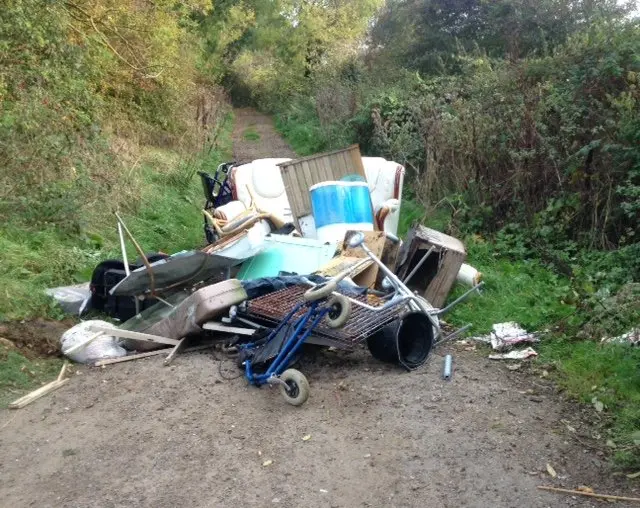 Fly-tipped rubbish