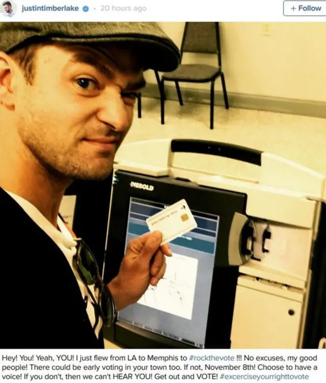 Justin Timberlake voting