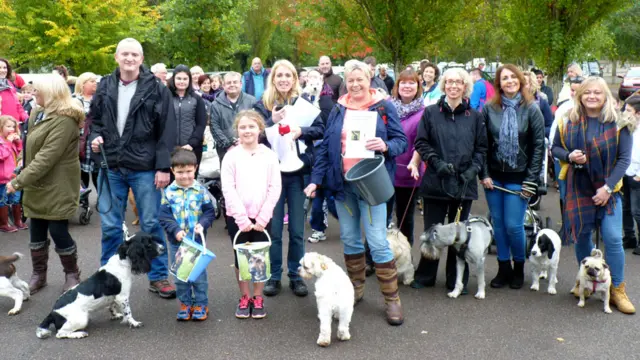 Dog walk group shot