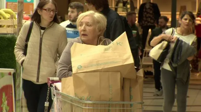 Shoppers in Newry