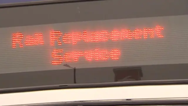 Rail replacement bus sign