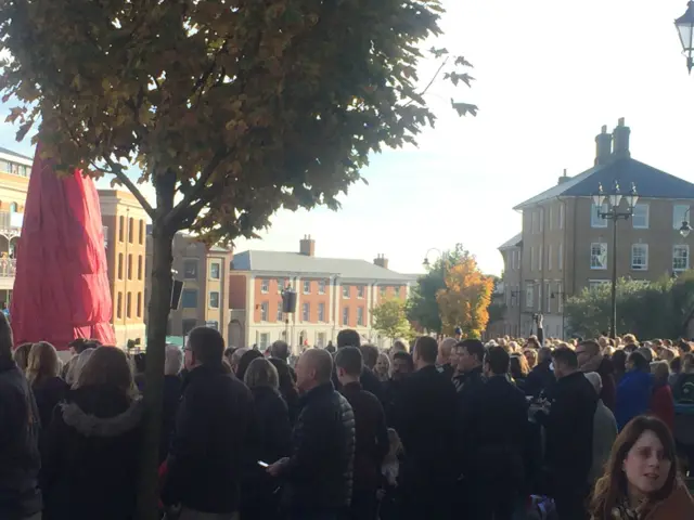 Crowds in Queen Mother's Square